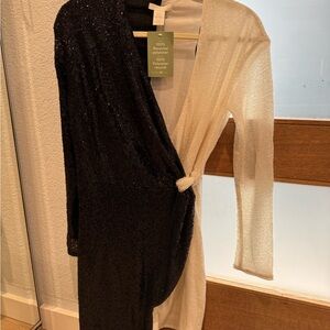 H&M Black and White Sequin Dress
